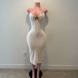 Elegant White Halter Dress